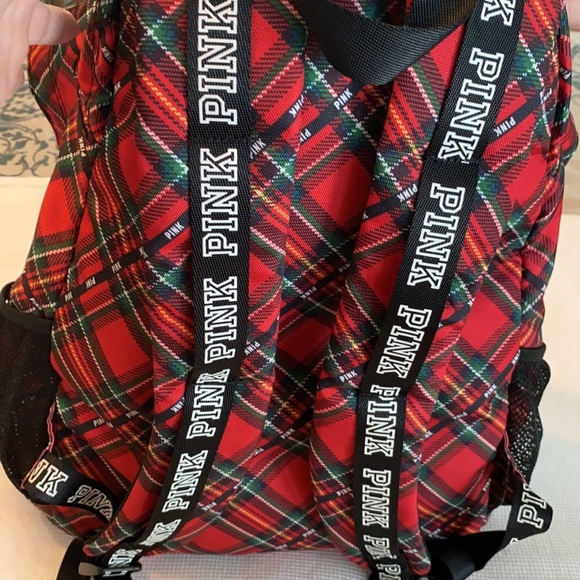 Pink by Victoria Secret Red Plaid Campus Backpack - Picture 9 of 12